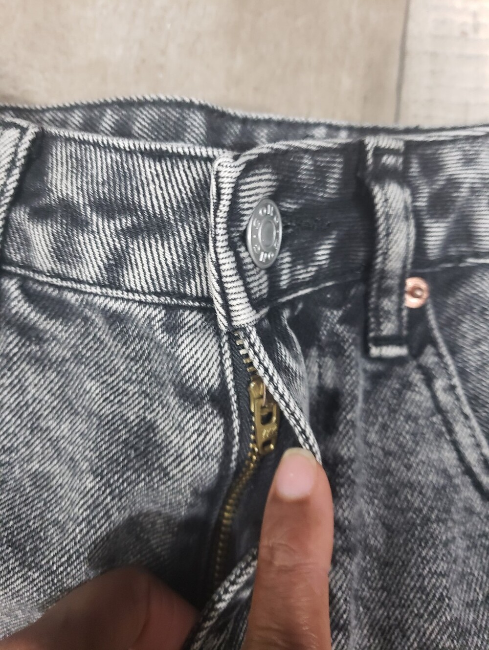 S.O.N.G. Acid Wash Grey High Rise Barrel Balloon Baggy Jeans Size 3/26 - Picture 6 of 11
